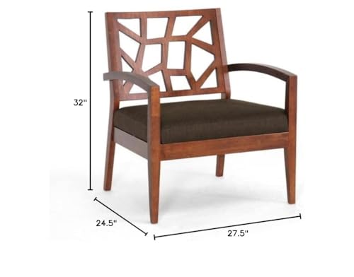 Baxton Studio Jennifer Modern Lounge Chair with Dark Brown Fabric Seat